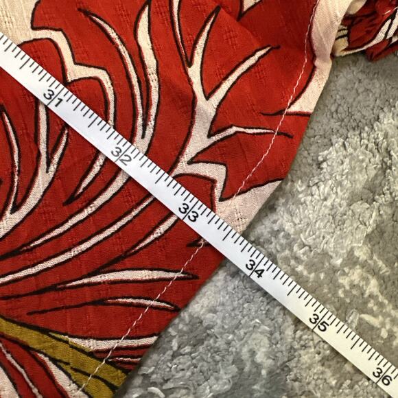 B.O.G Collective Women's Red & Cream Floral Dress Size Medium Fit and Flare NWT - Picture 8 of 9